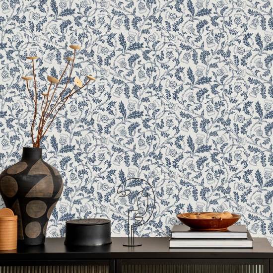 Catriona’s Thistle Moonlight Botanical Wallpaper