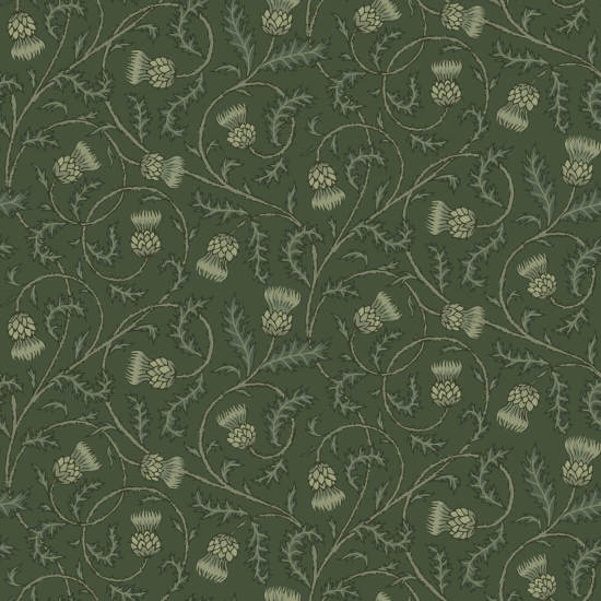 Nuit orageuse au chardon de Catriona Papier peint Nature vert foncé