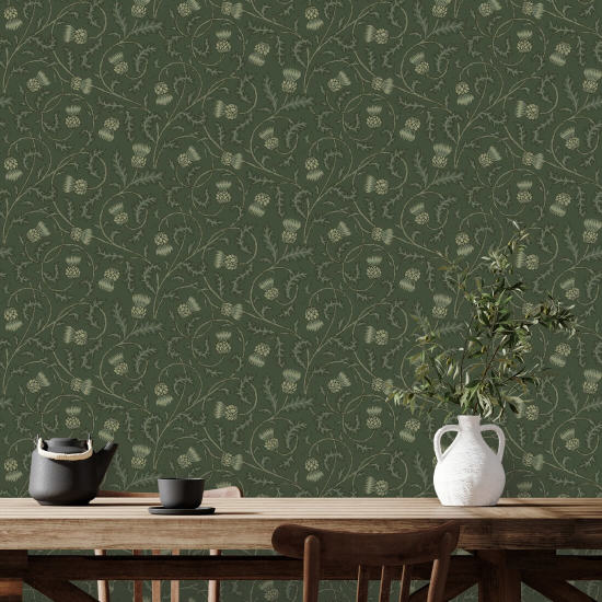 Catriona’s Thistle Stormy Night Dark Green Nature Wallpaper