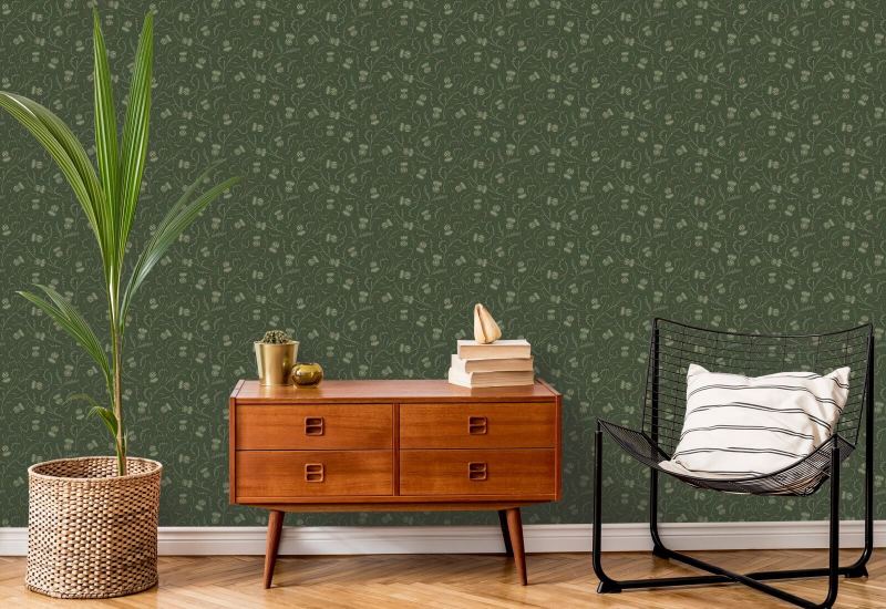 La noche tormentosa de Cardos de Catriona Fondo de pantalla de naturaleza verde oscuro