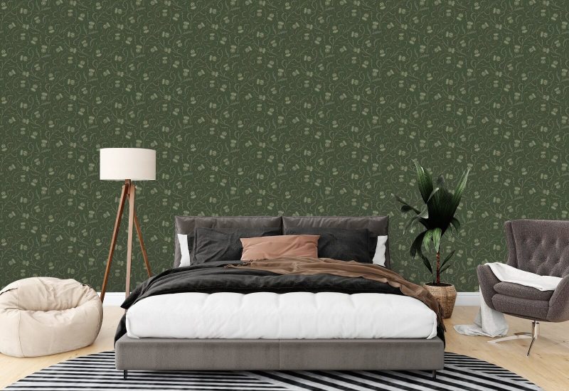 Catriona’s Thistle Stormy Night Dark Green Nature Wallpaper