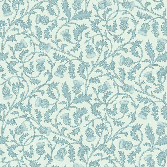 Catrionas Thistle Misty Blue Blomstertapet