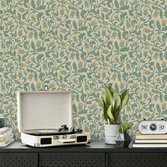 Catriona’s Thistle Summer Day Botanical Wallpaper