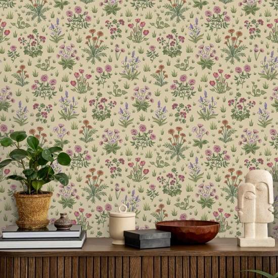 Country Garden Spring Bloom Garden Wallpaper