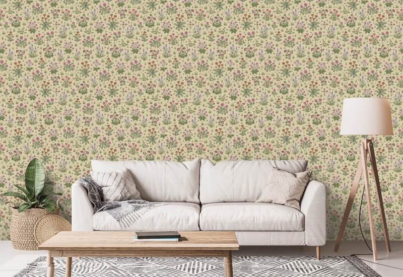 Country Garden Spring Bloom Garden Wallpaper