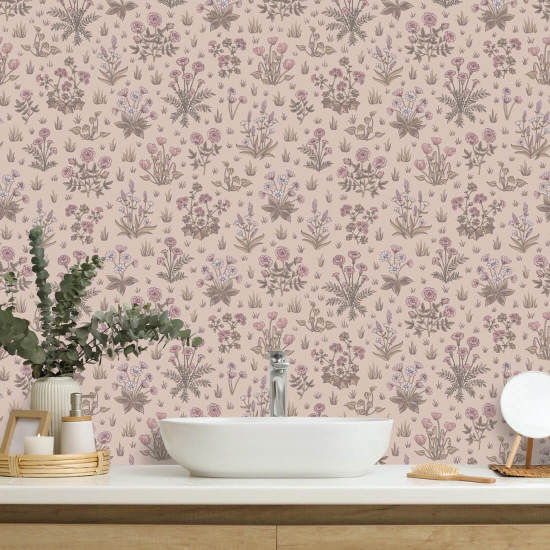 Country Garden Pink Dream Floral Wallpaper