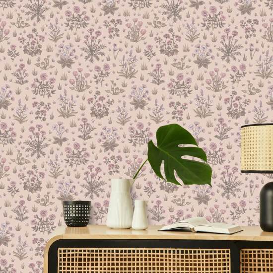 Country Garden Pink Dream Carta da parati floreale