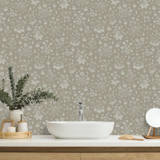 Country Garden Sandy Neutral Papier peint de jardin