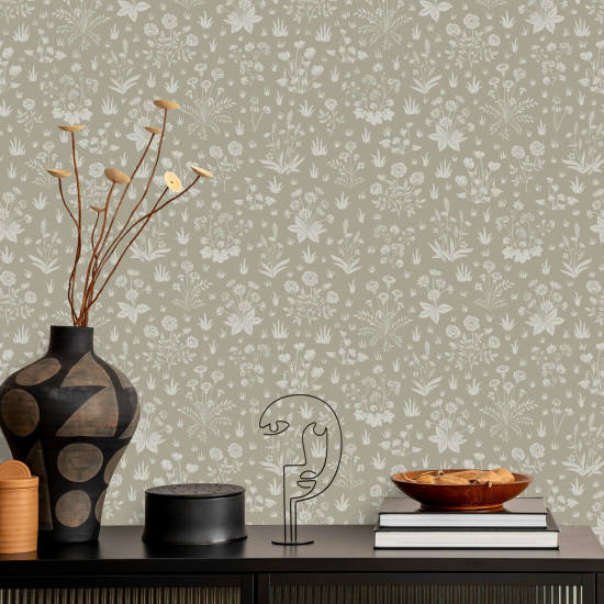 Country Garden Sandy Neutral Papier peint de jardin