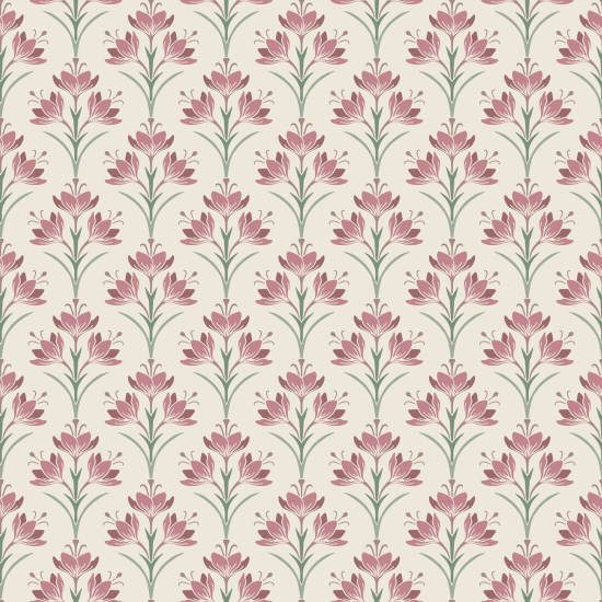 Matorral rosado de azafrán Papel pintado floral