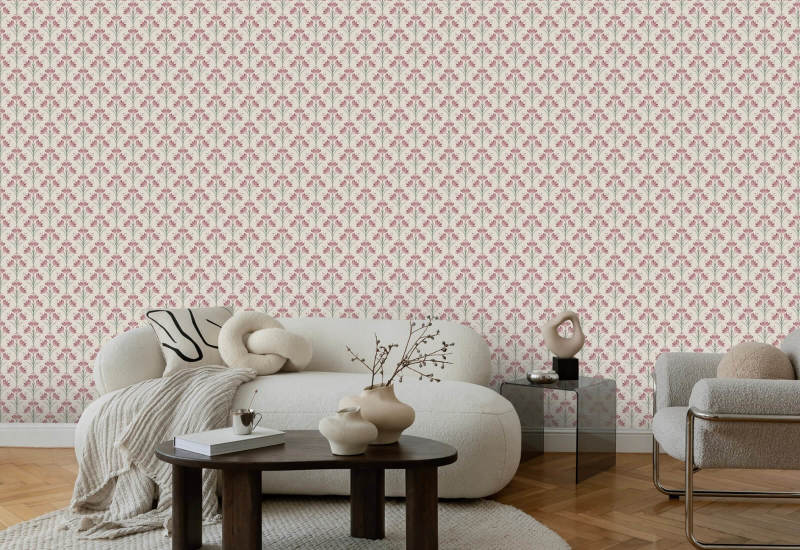 Crocus Rosy Thicket Floral Wallpaper