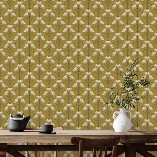 Crocus Woodland Whisper Floral Pattern Wallpaper