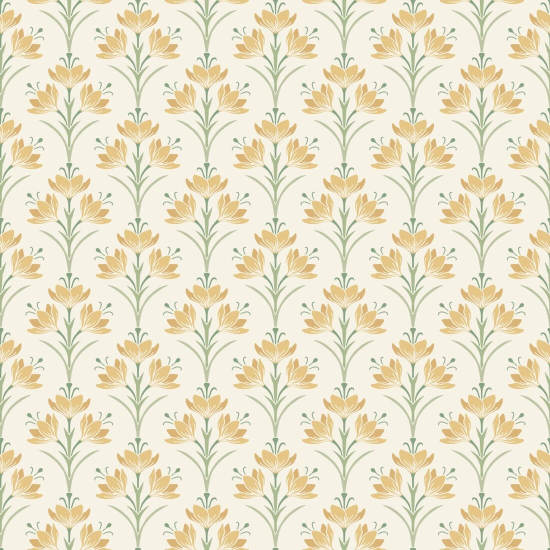 Crocus Sunlit Sage Papier peint à motif floral