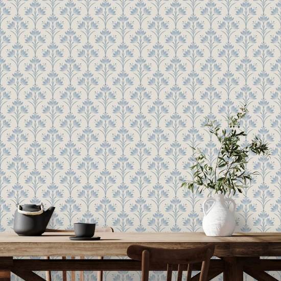 Rosée bleue Crocus Papier peint floral