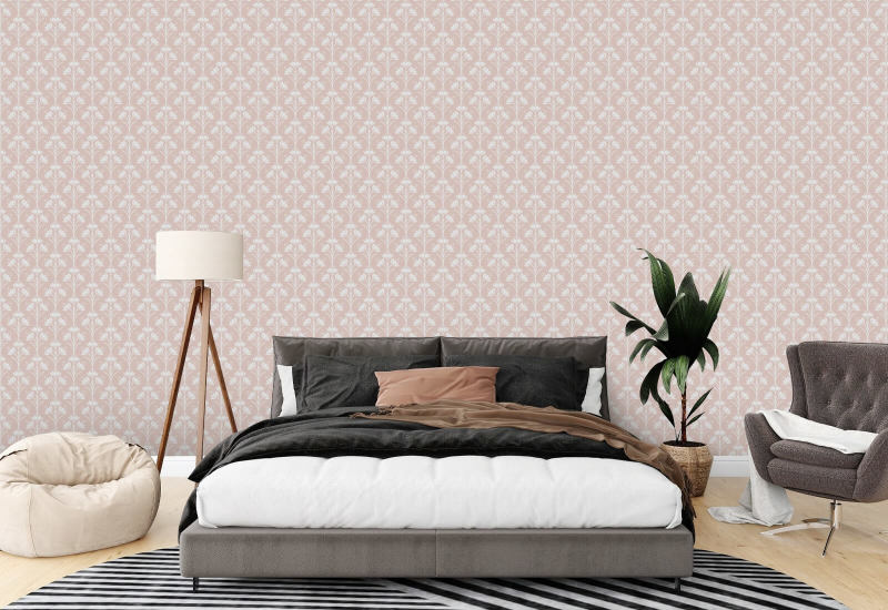 Crocus Blushing Bloom Behang met bloemenpatroon