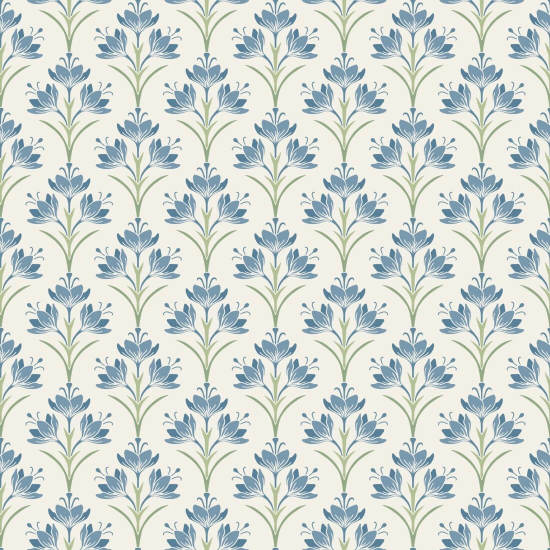 Bosque azul de açafrão Papel de parede floral