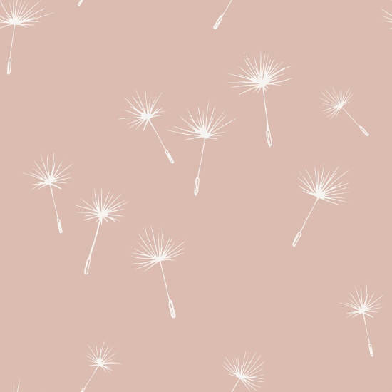 Graines de pissenlit pour l'été Papier peint Pink Nature