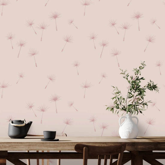 Dandelion Seeds Pink Paradise Botanical Wallpaper