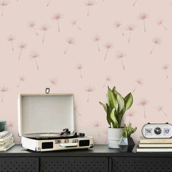 Sementes de dente-de-leão Pink Paradise Papel de parede botânico