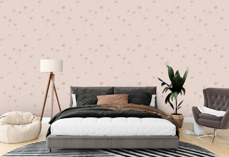 Dandelion Seeds Pink Paradise Botanical Wallpaper