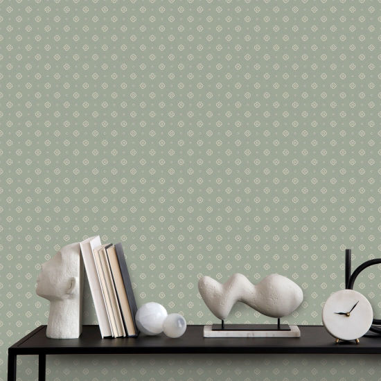 Foulard Sage Green Green Floral Wallpaper