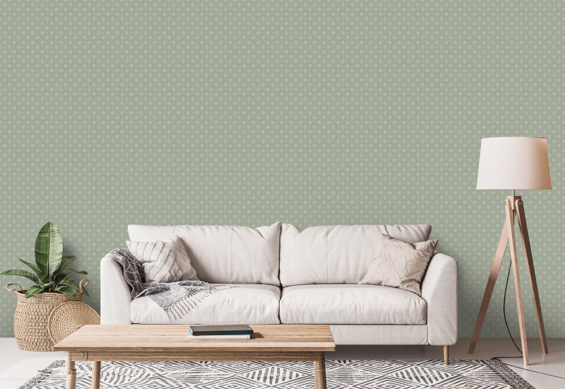 Foulard Sage Green Groen bloemenbehang