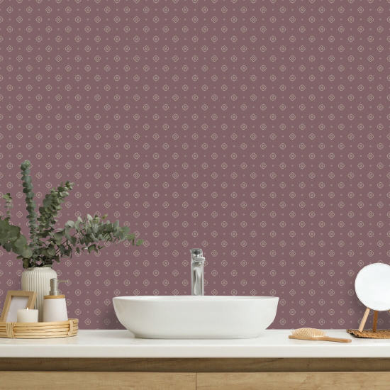 Foulard Maroon Floral Pattern Wallpaper