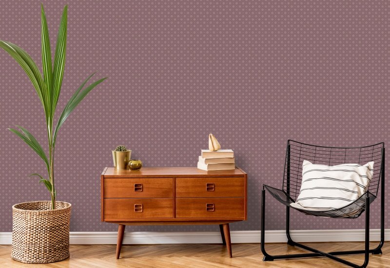 Foulard Maroon Floral Pattern Wallpaper