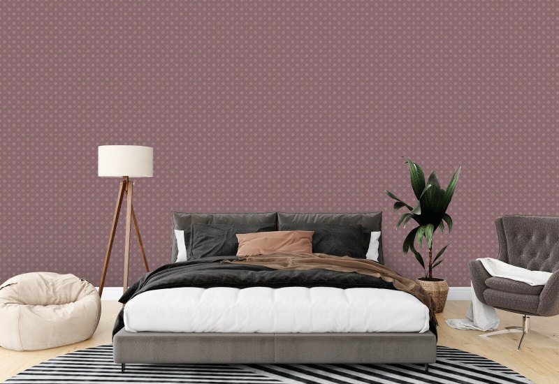 Foulard Maroon Floral Pattern Wallpaper