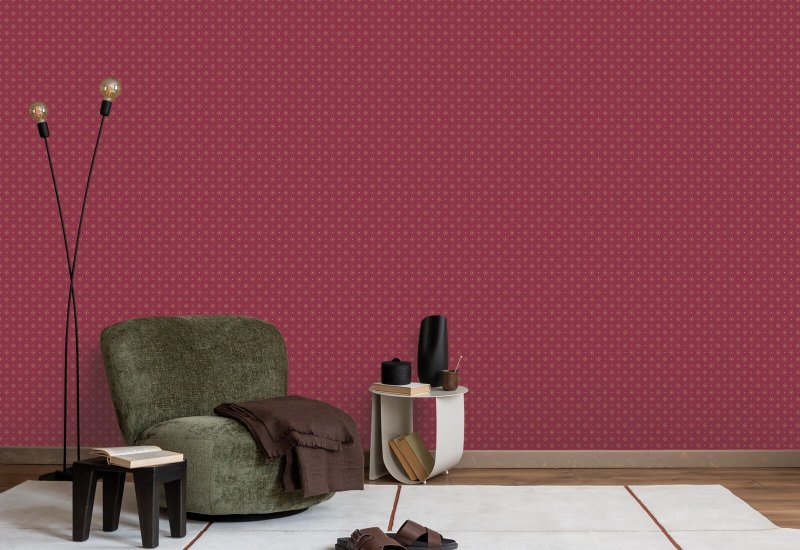 Foulard Scarlet Floral Wallpaper