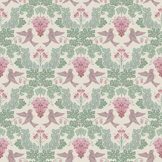 Grape Damask Damask Wallpaper