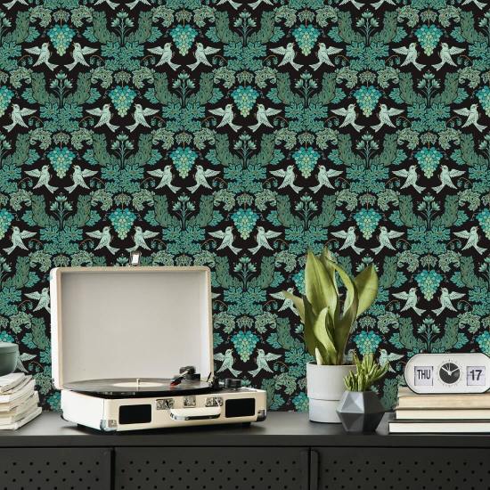 Drue Damask Midnight Damask Baggrund