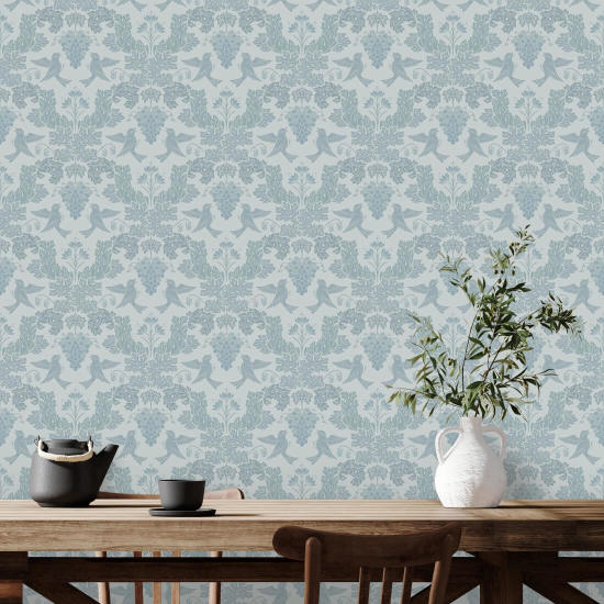 Druva Damask Blå Blå Damask Bakgrund