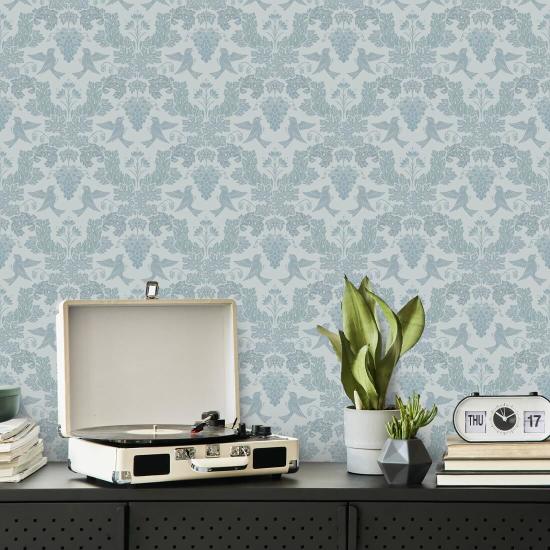 Druva Damask Blå Blå Damask Bakgrund
