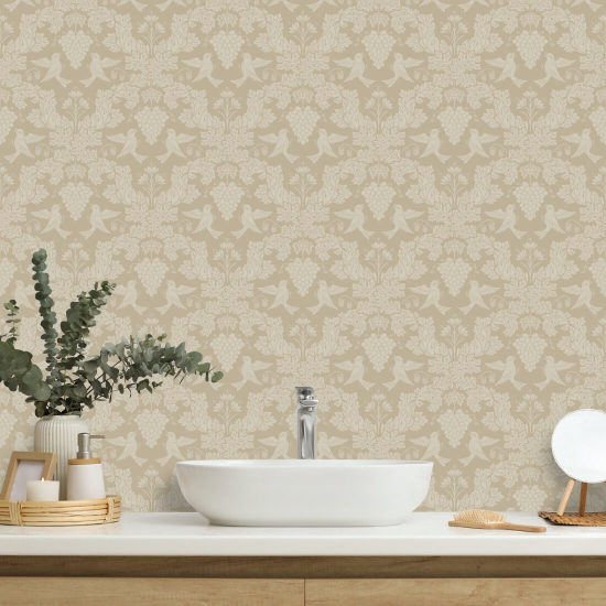 Viinirypäle Damask Tan Damask Taustakuva