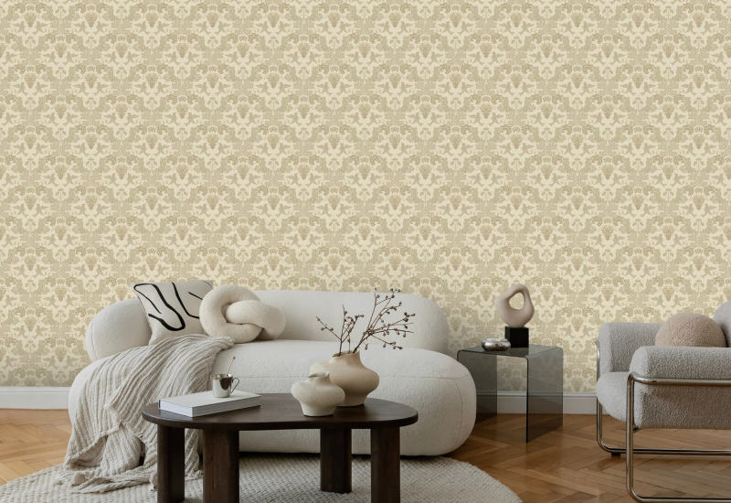 Viinirypäle Damask Neutraali Damask Taustakuva