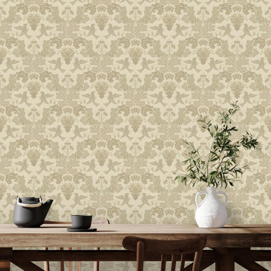 Grape Damask Neutral Papier peint Damask