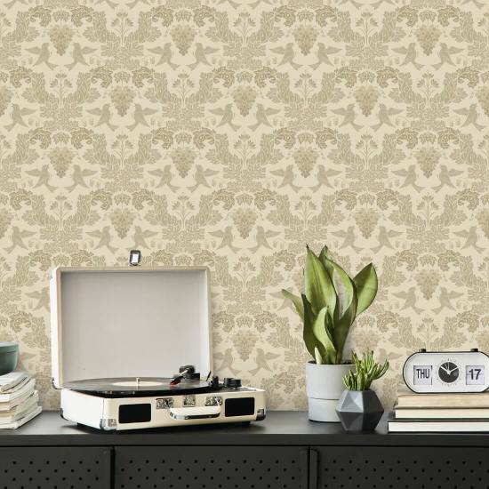Viinirypäle Damask Neutraali Damask Taustakuva