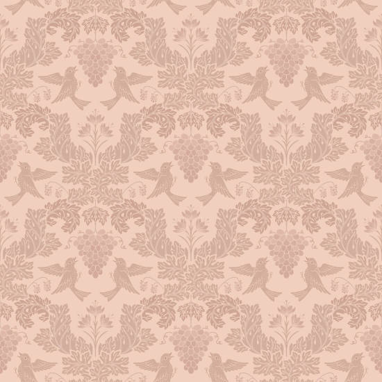 Uva Damask Berry Carta da parati damascata rosa