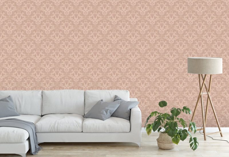 Grape Damask Berry Pink Damask Wallpaper