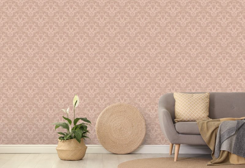 Drue Damask Berry Rosa Damask Bakgrunn