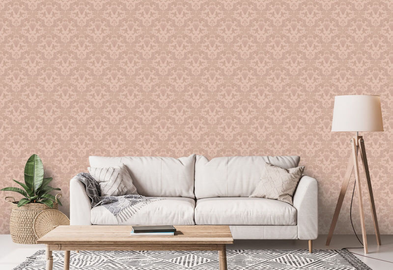 Uva Damask Berry Papel pintado de damasco rosa