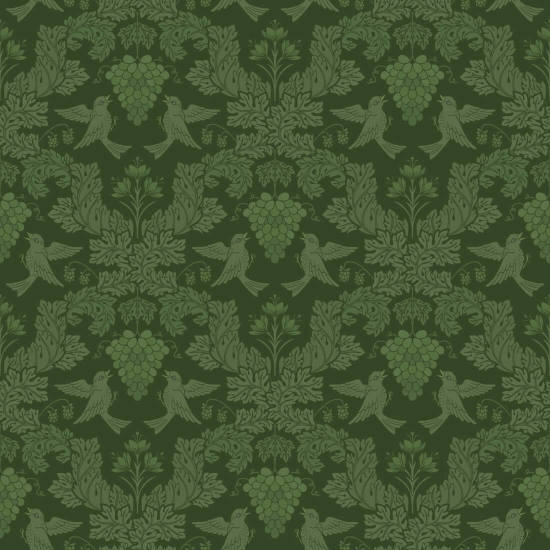 Uva Damask Emerald Carta da parati damascata