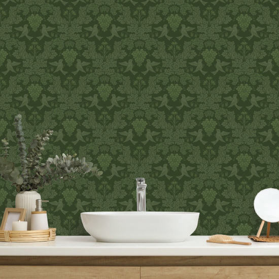 Viinirypäle Damask Emerald Damask Taustakuva