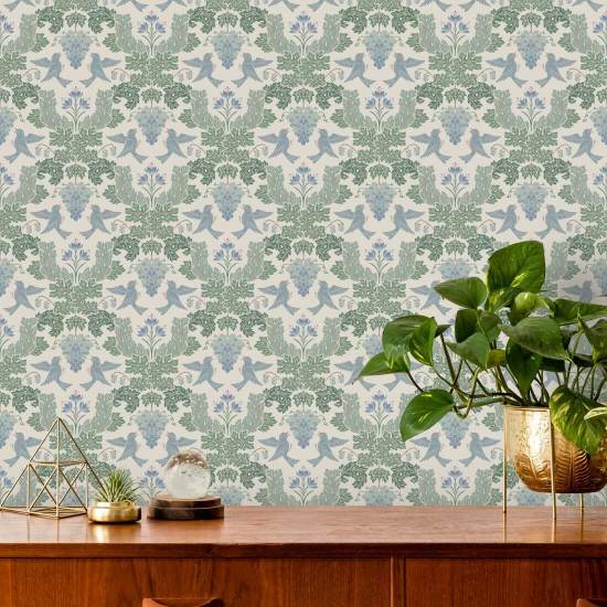 Drue Damask Mist Damask Bakgrunn