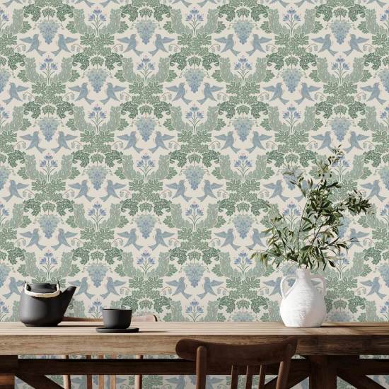 Trauben-Damast-Nebelspray Damask Tapete