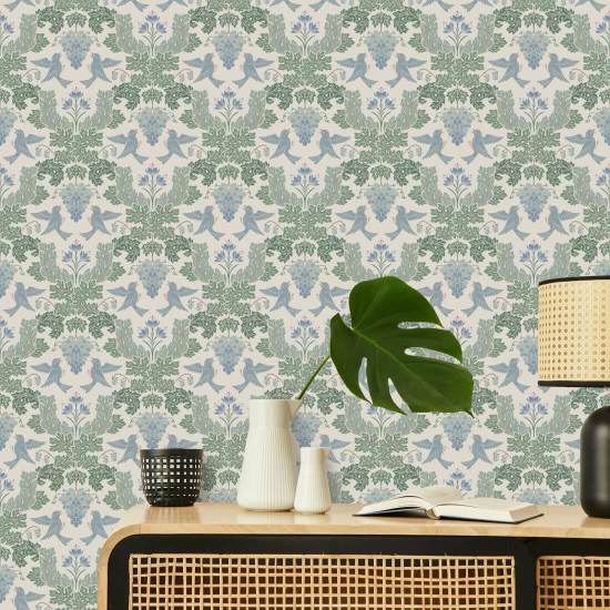 Drue Damask Mist Damask Baggrund