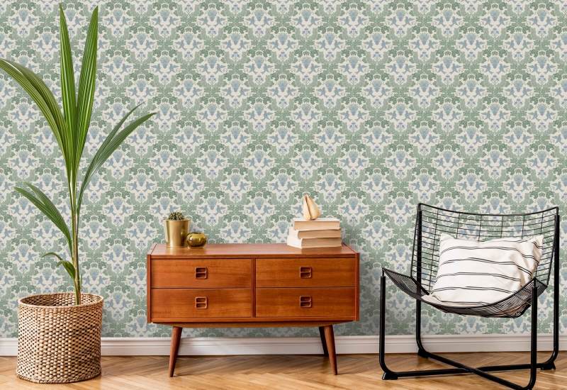 Trauben-Damast-Nebelspray Damask Tapete