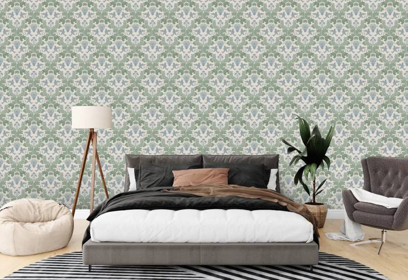 Brume damassée au raisin Papier peint Damask