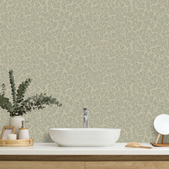 Laurel linned Natur tapet
